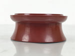Japanese Buddhist Lacquered Wooden Orin Singing Bell Stand Vtg Red Round BA917