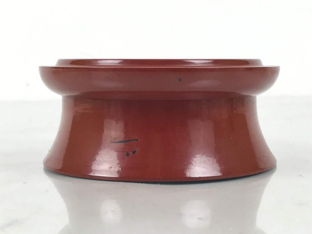 Japanese Buddhist Lacquered Wooden Orin Singing Bell Stand Vtg Red Round BA917