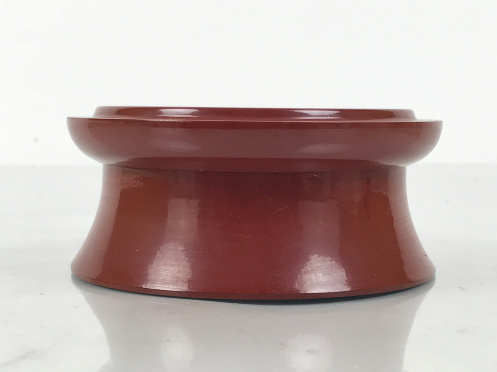 Japanese Buddhist Lacquered Wooden Orin Singing Bell Stand Vtg Red Round BA917