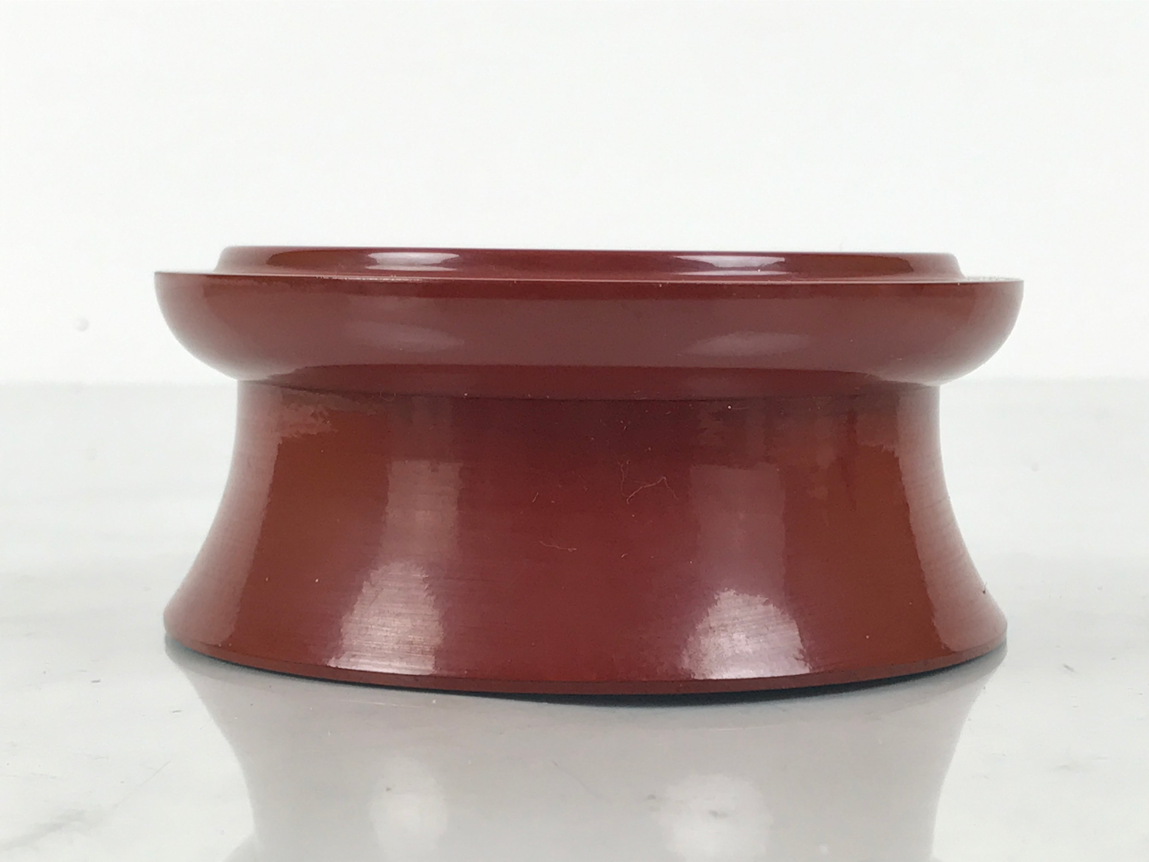 Japanese Buddhist Lacquered Wooden Orin Singing Bell Stand Vtg Red Round BA917