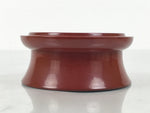 Japanese Buddhist Lacquered Wooden Orin Singing Bell Stand Vtg Red Round BA917