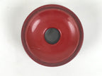 Japanese Buddhist Lacquered Wooden Orin Singing Bell Stand Vtg Red Round BA918