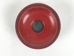 Japanese Buddhist Lacquered Wooden Orin Singing Bell Stand Vtg Red Round BA918