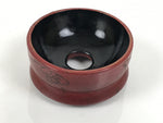 Japanese Buddhist Lacquered Wooden Orin Singing Bell Stand Vtg Red Round BA918