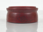 Japanese Buddhist Lacquered Wooden Orin Singing Bell Stand Vtg Red Round BA918