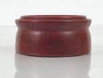 Japanese Buddhist Lacquered Wooden Orin Singing Bell Stand Vtg Red Round BA918