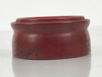 Japanese Buddhist Lacquered Wooden Orin Singing Bell Stand Vtg Red Round BA918