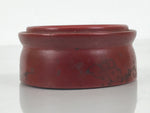 Japanese Buddhist Lacquered Wooden Orin Singing Bell Stand Vtg Red Round BA918