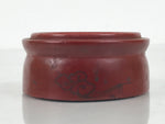Japanese Buddhist Lacquered Wooden Orin Singing Bell Stand Vtg Red Round BA918
