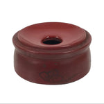 Japanese Buddhist Lacquered Wooden Orin Singing Bell Stand Vtg Red Round BA918