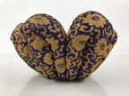 Japanese Buddhist Large Orin Bell Singing Bowl Fabric Pillow Purple Floral BA614