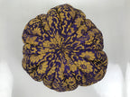 Japanese Buddhist Large Orin Bell Singing Bowl Fabric Pillow Purple Floral BA614