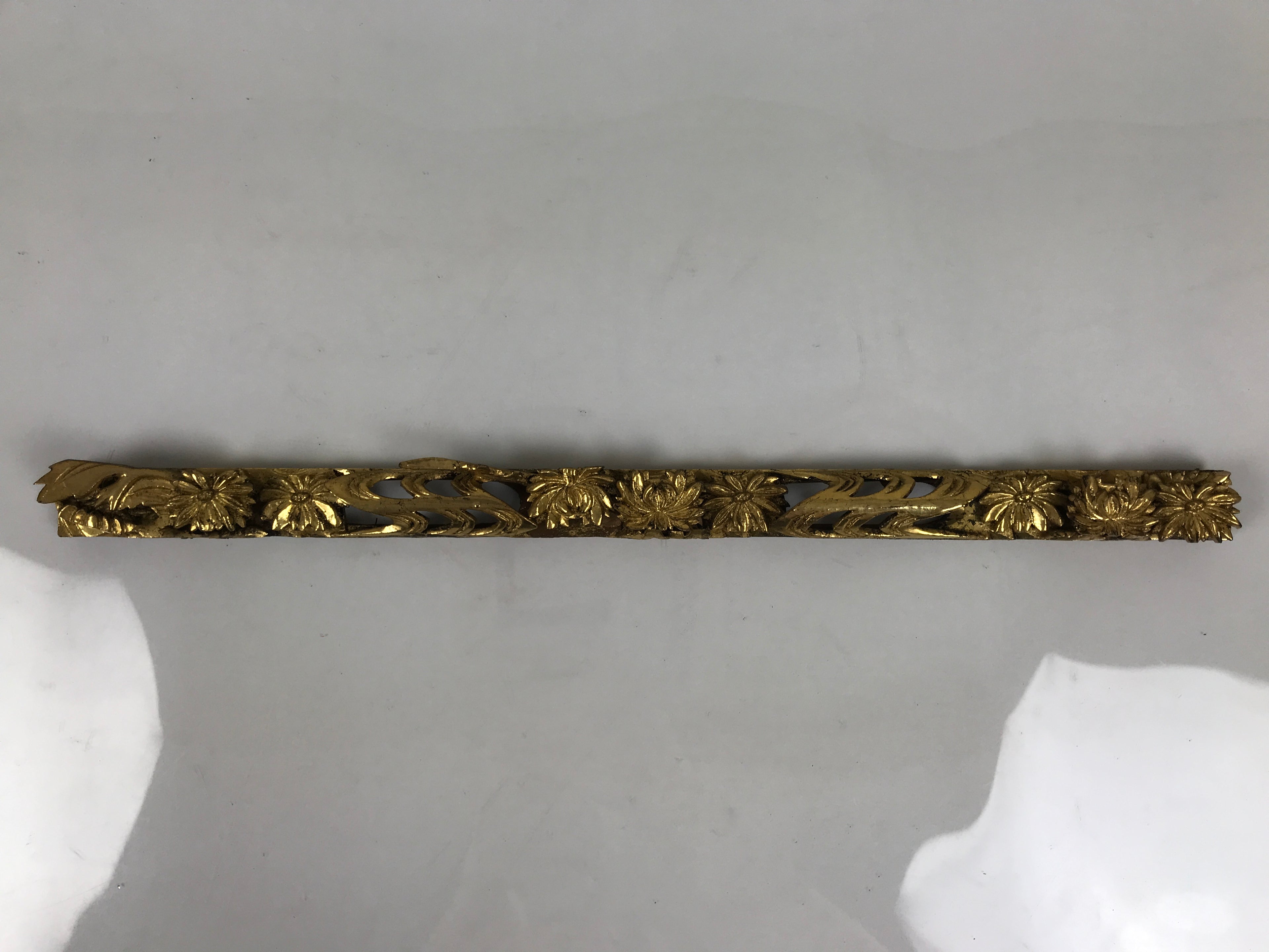 Japanese Buddhist Maejoku Altar Table Lacquer Wood Spare Part Gold Floral BP33
