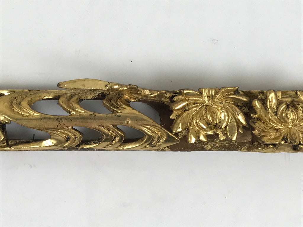 Japanese Buddhist Maejoku Altar Table Lacquer Wood Spare Part Gold Floral BP33