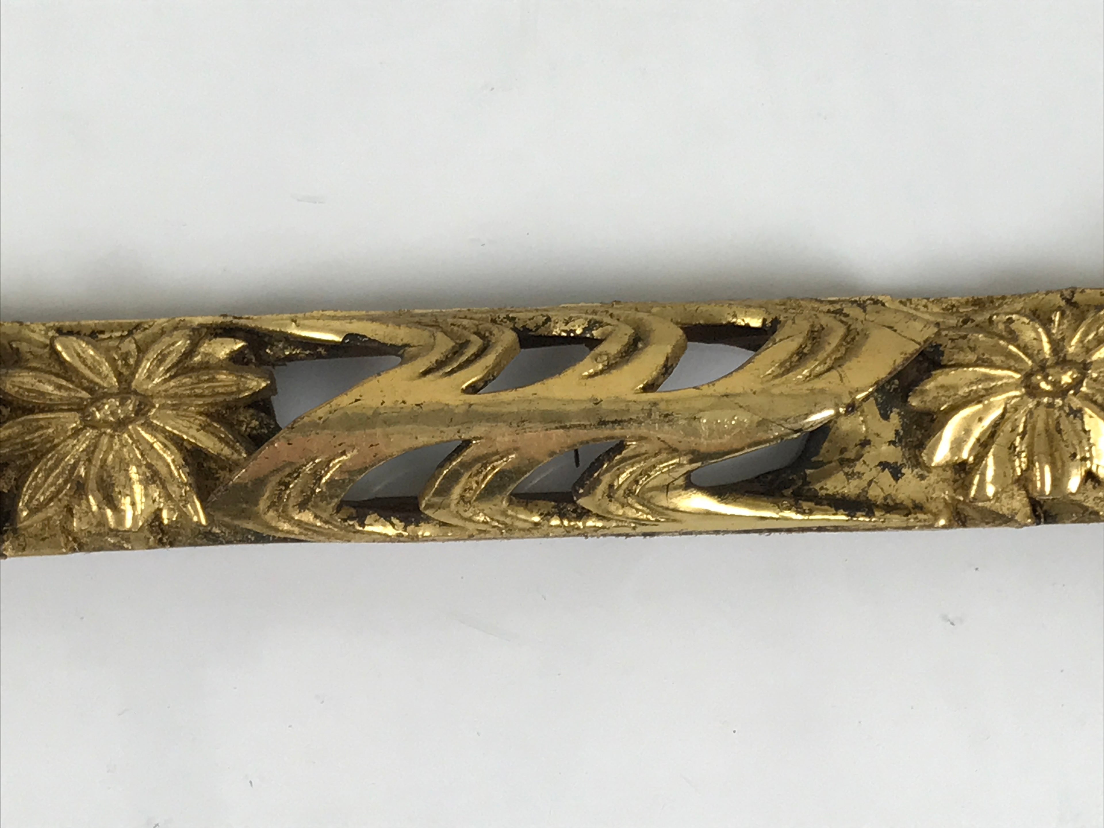Japanese Buddhist Maejoku Altar Table Lacquer Wood Spare Part Gold Floral BP33