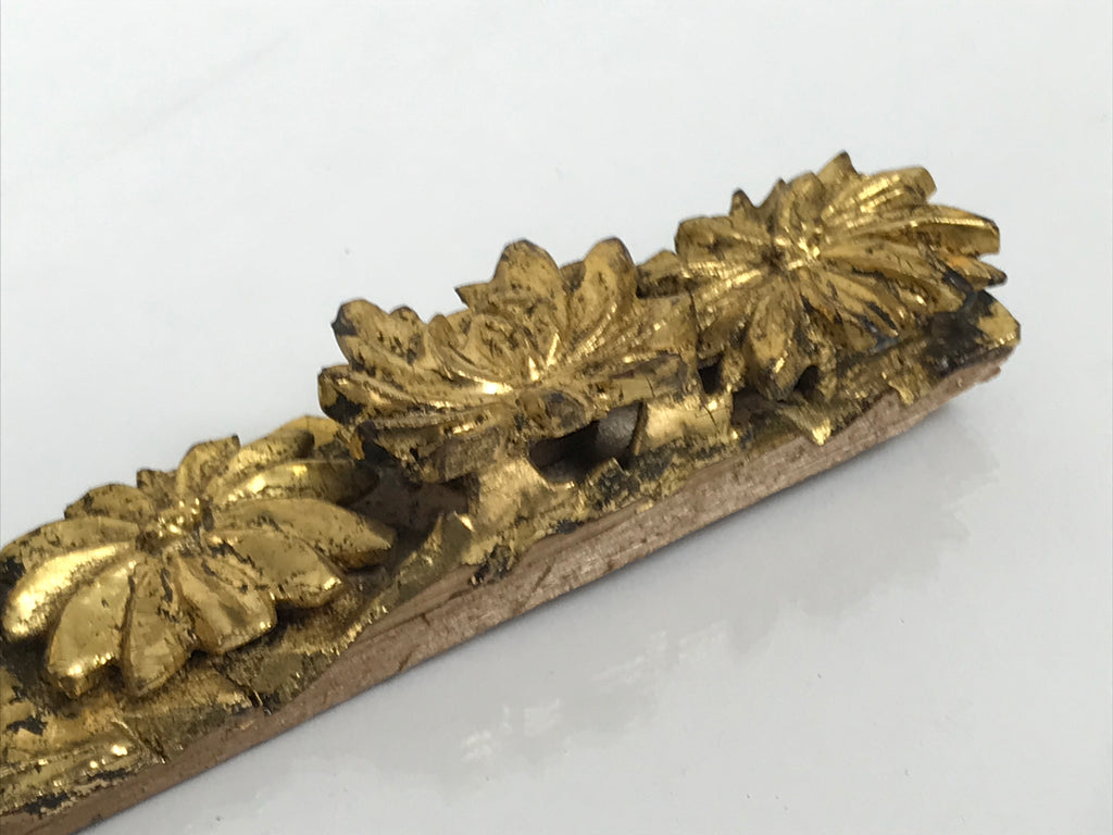 Japanese Buddhist Maejoku Altar Table Lacquer Wood Spare Part Gold Floral BP33