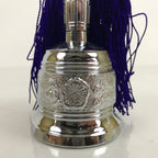 Japanese Buddhist Metal Prayer Handbell Kongorei Vtg Purple Tassel Silver BA345