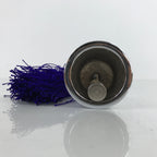 Japanese Buddhist Metal Prayer Handbell Kongorei Vtg Purple Tassel Silver BA345