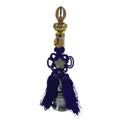 Japanese Buddhist Metal Prayer Handbell Kongorei Vtg Purple Tassel Silver BA345