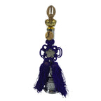 Japanese Buddhist Metal Prayer Handbell Kongorei Vtg Purple Tassel Silver BA345