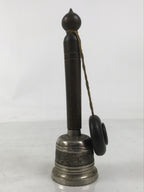 Japanese Buddhist Metal Prayer Handbell Kongorei Wood Incense Container BA619