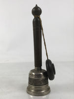 Japanese Buddhist Metal Prayer Handbell Kongorei Wood Incense Container BA619