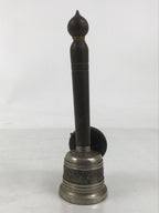 Japanese Buddhist Metal Prayer Handbell Kongorei Wood Incense Container BA619
