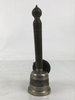 Japanese Buddhist Metal Prayer Handbell Kongorei Wood Incense Container BA619