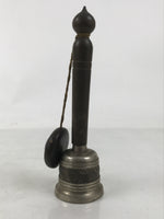 Japanese Buddhist Metal Prayer Handbell Kongorei Wood Incense Container BA619