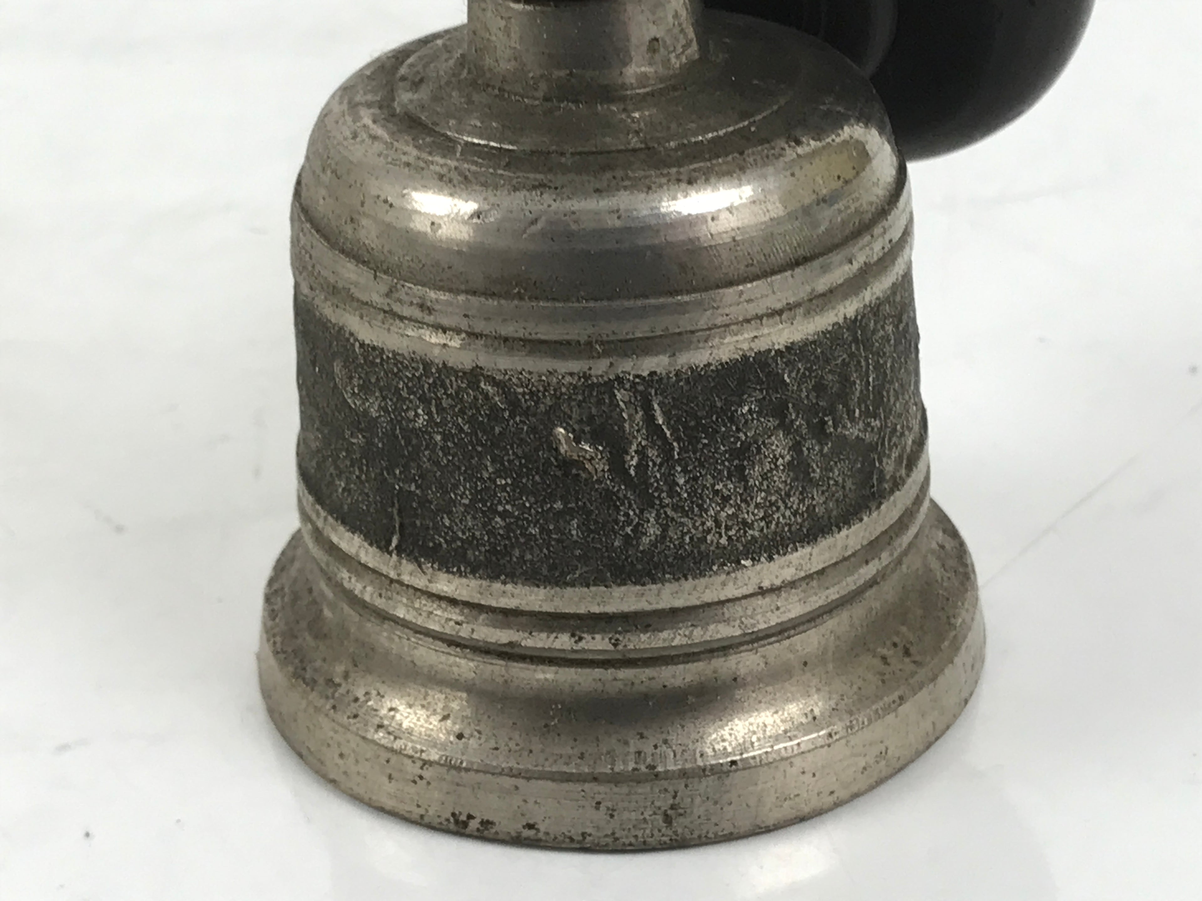 Japanese Buddhist Metal Prayer Handbell Kongorei Wood Incense Container BA619
