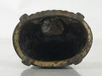 Japanese Buddhist Metal Statue Buddha Shaka Nyorai Altar Fiting Coin Brown BA550