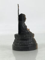Japanese Buddhist Metal Statue Buddha Shaka Nyorai Nara Daibutsu Brown BA790