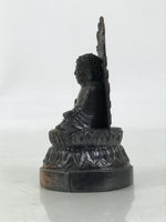 Japanese Buddhist Metal Statue Buddha Shaka Nyorai Nara Daibutsu Brown BA790