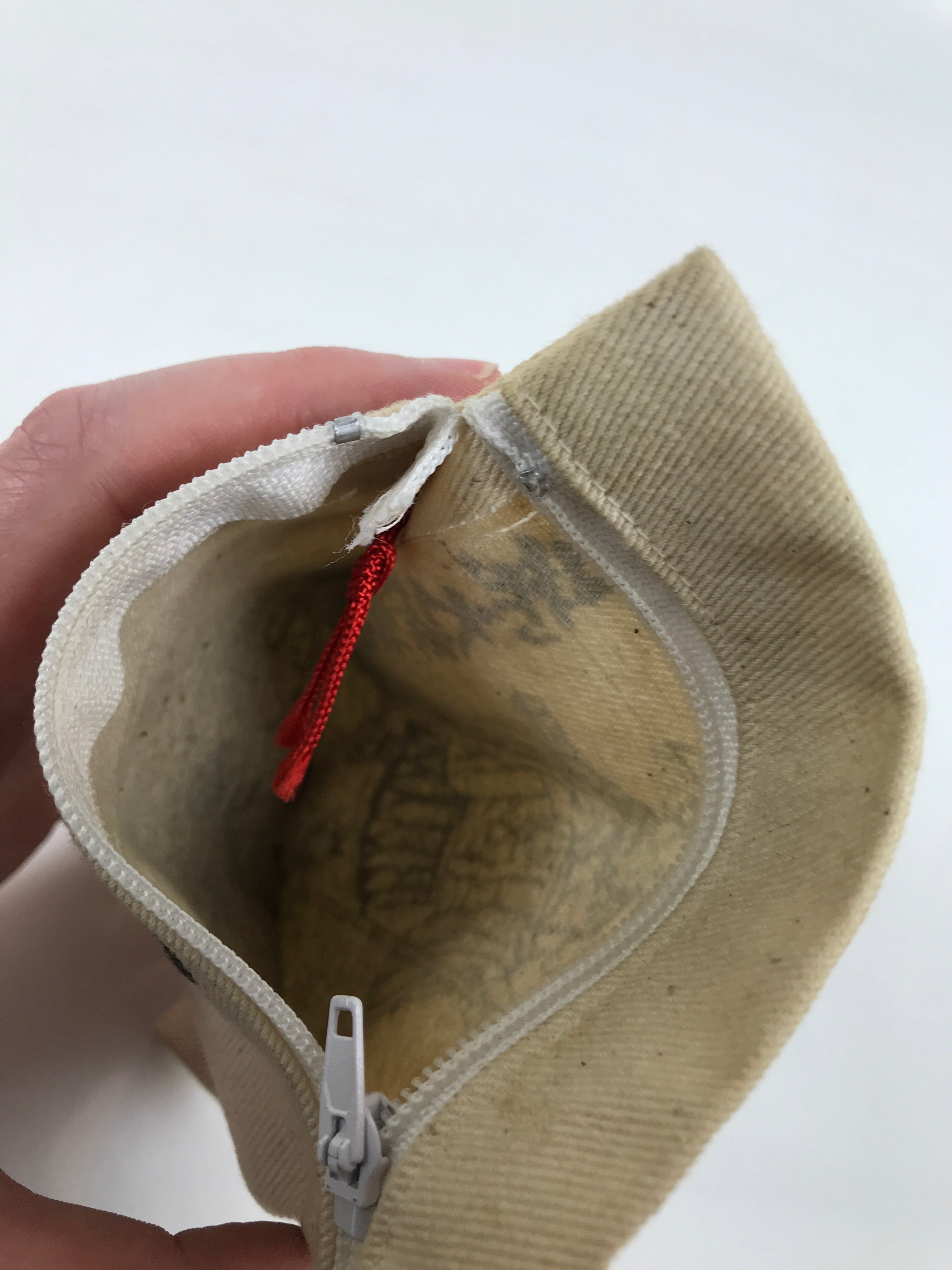 Japanese Buddhist Money Offering Bag Vtg Kukai Osaisen Pouch Fabric Beige BA848