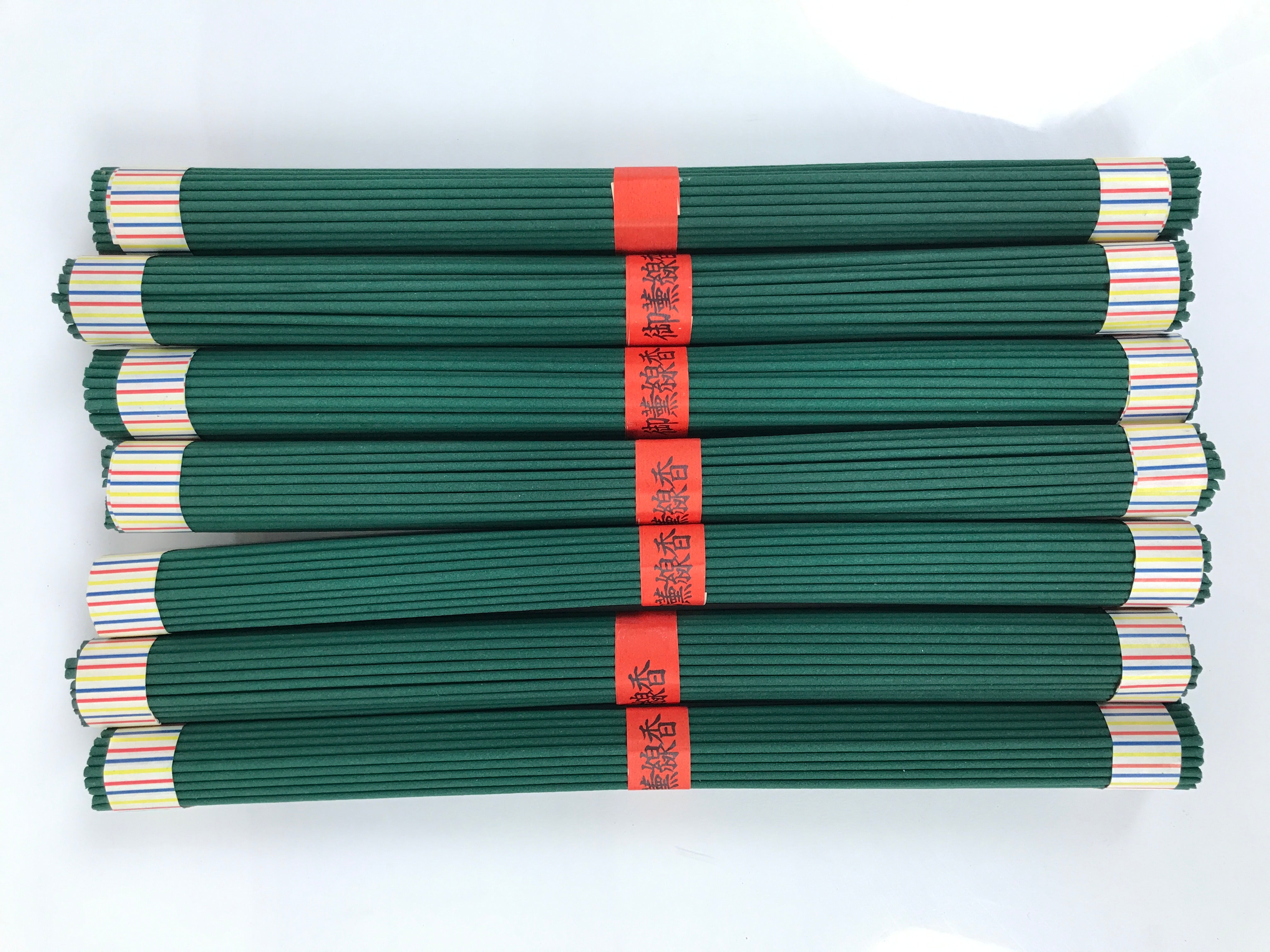 Japanese Buddhist Offer Incense Sticks Senko Vtg Boxed 7 Bundles Green IN19