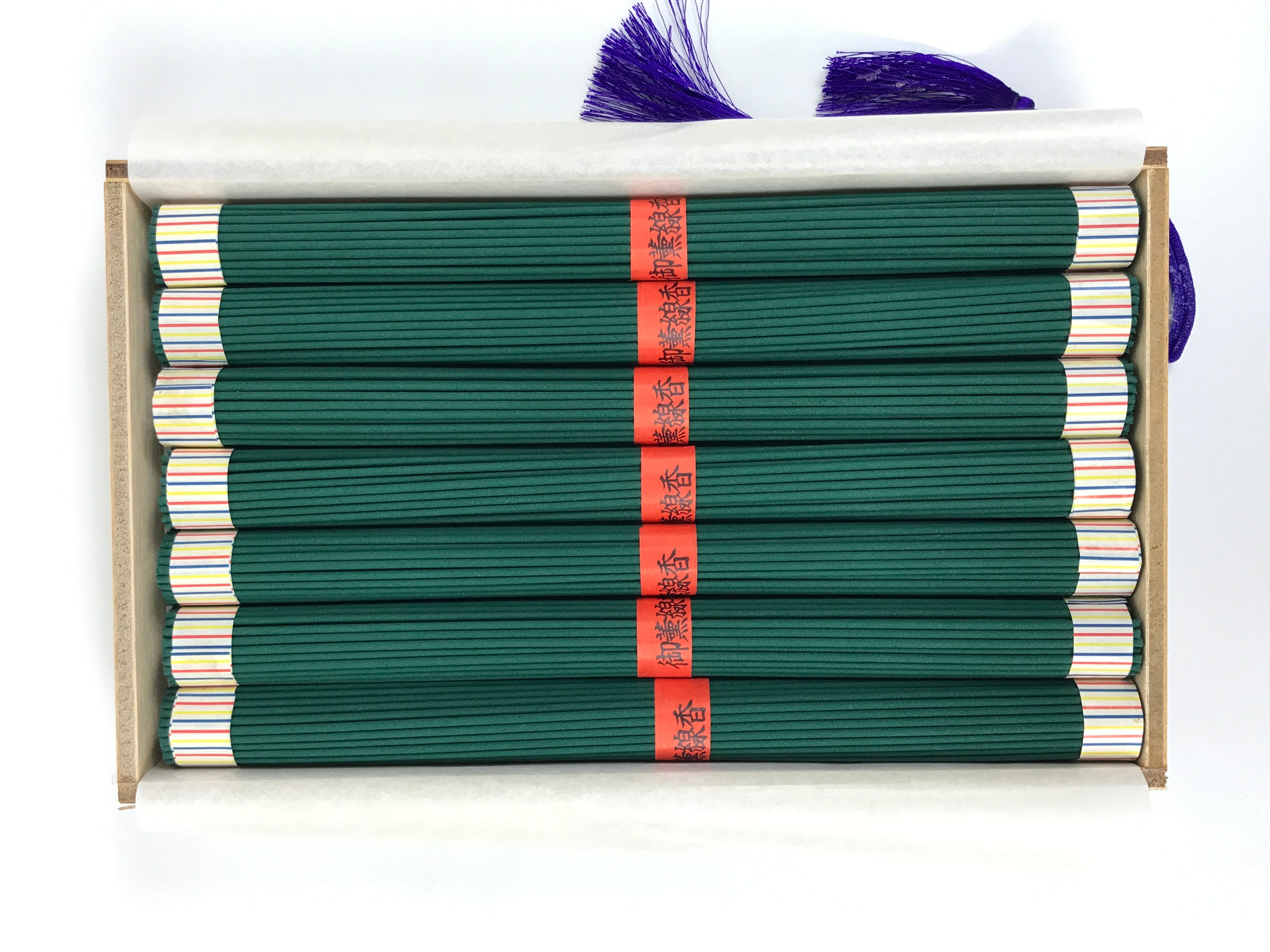 Japanese Buddhist Offer Incense Sticks Senko Vtg Boxed Green Kakumeiko IN32