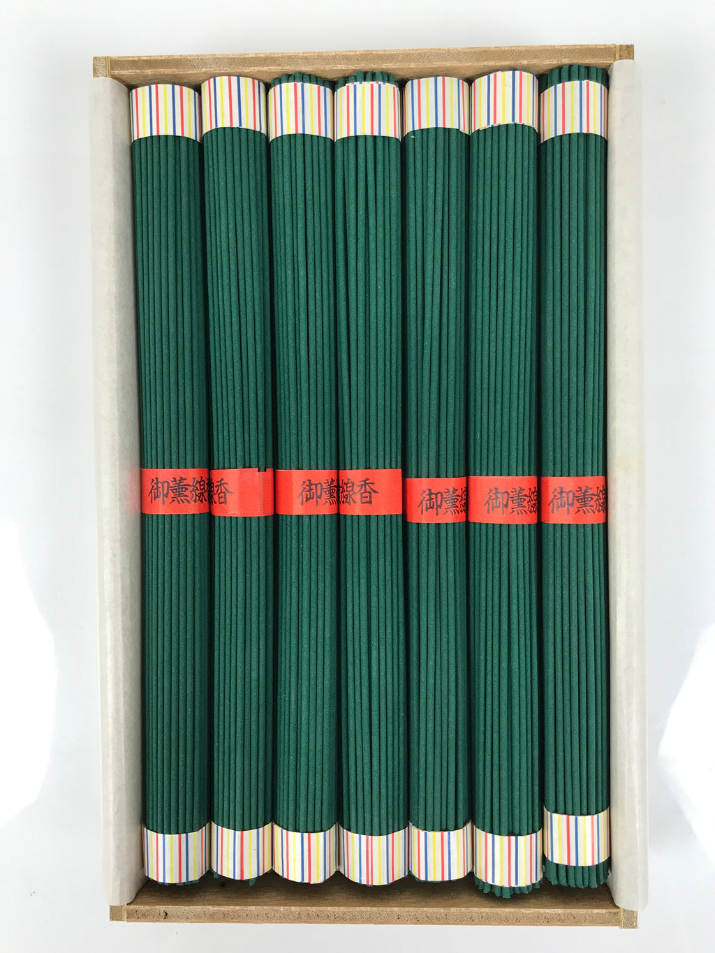Japanese Buddhist Offer Incense Sticks Senko Vtg Wooden Boxed Green Oko IN45