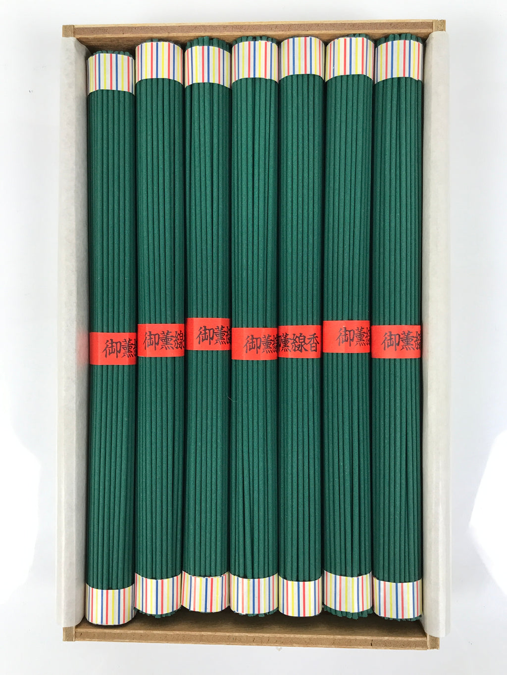 Japanese Buddhist Offer Incense Sticks Senko Vtg Wooden Boxed Green Oko IN47