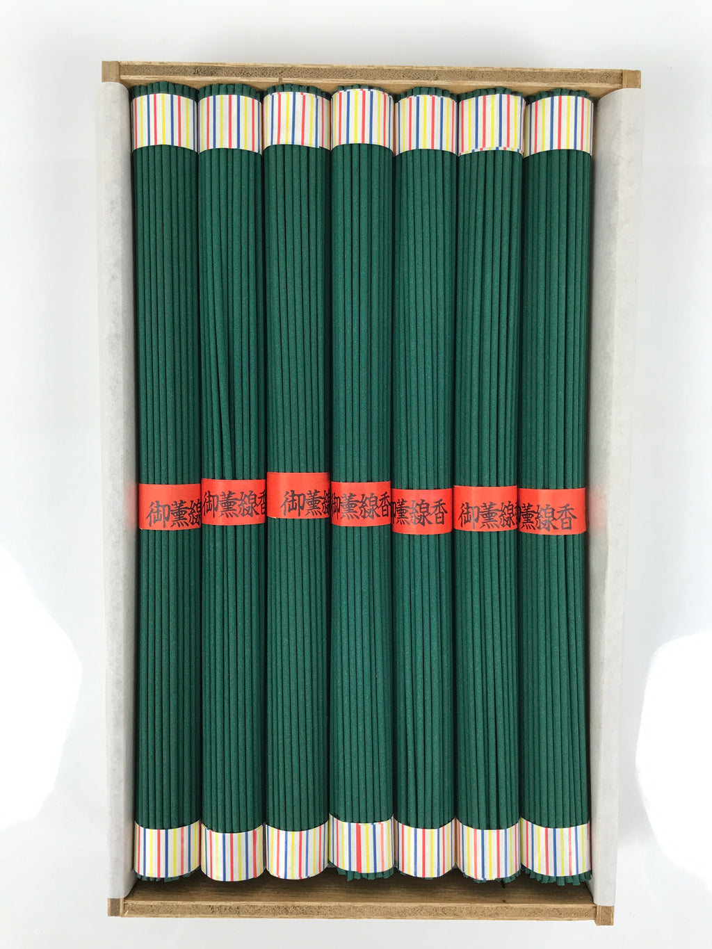 Japanese Buddhist Offer Incense Sticks Senko Vtg Wooden Boxed Green Oko IN48