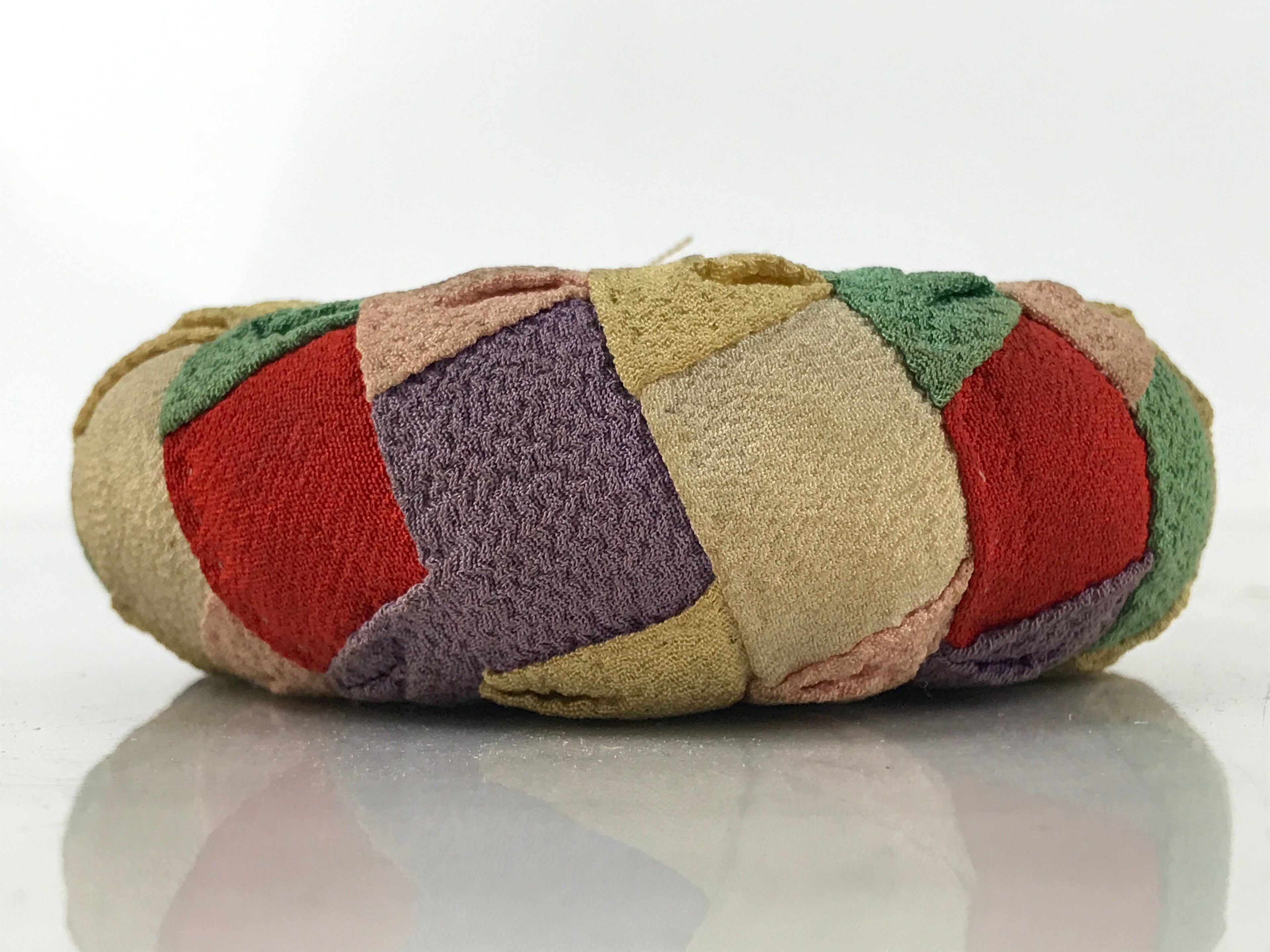 Japanese Buddhist Orin Bell Singing Bowl Fabric Pillow Chirimen Multicolor BA556