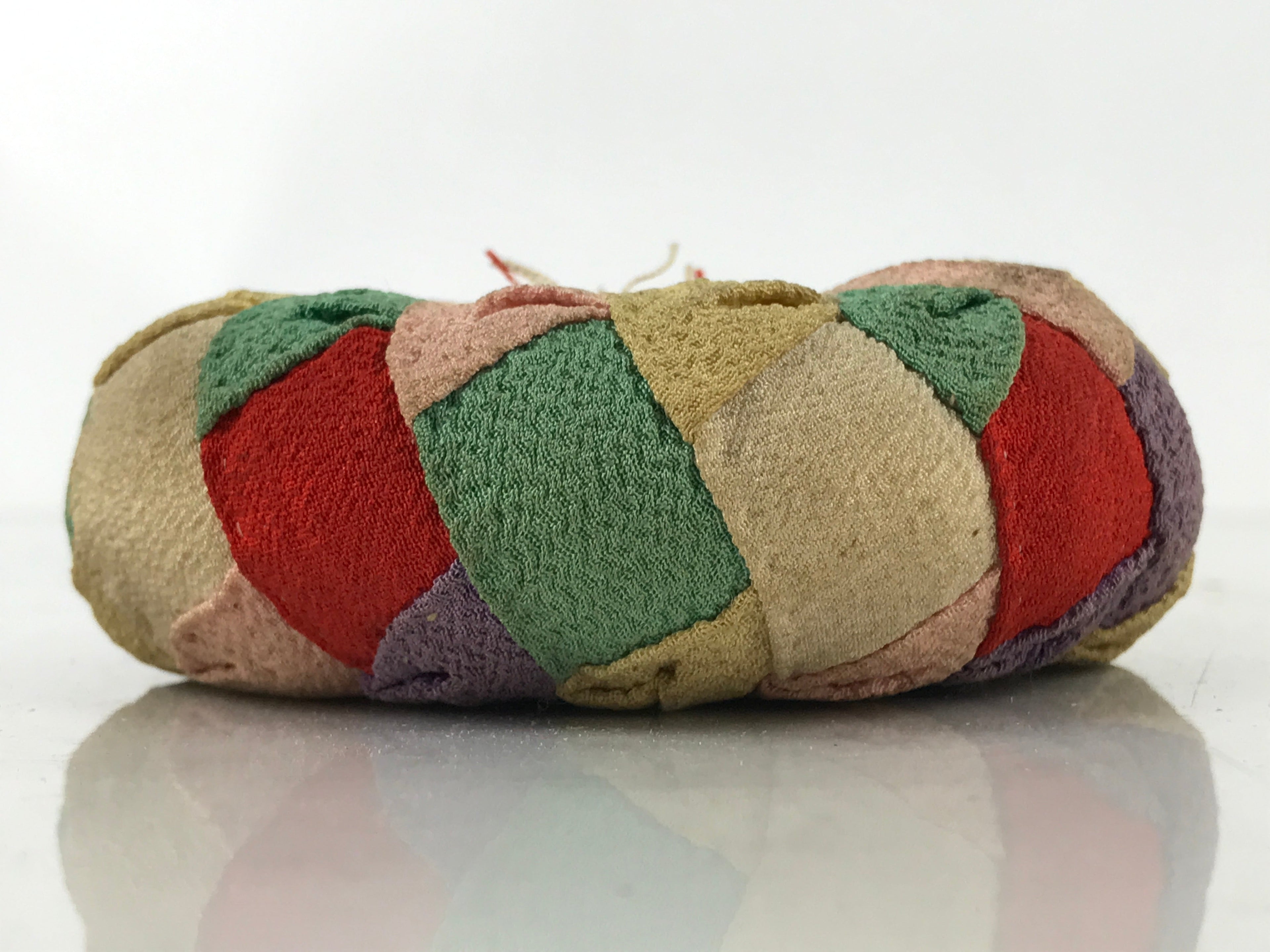 Japanese Buddhist Orin Bell Singing Bowl Fabric Pillow Chirimen Multicolor BA556