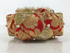 Japanese Buddhist Orin Bell Singing Bowl Fabric Pillow Chrysanthemum Gold BA611