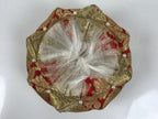 Japanese Buddhist Orin Bell Singing Bowl Fabric Pillow Chrysanthemum Gold BA611