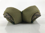 Japanese Buddhist Orin Bell Singing Bowl Fabric Pillow Green Flower Beads BA613