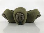 Japanese Buddhist Orin Bell Singing Bowl Fabric Pillow Green Flower Beads BA613