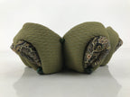 Japanese Buddhist Orin Bell Singing Bowl Fabric Pillow Green Flower Beads BA613