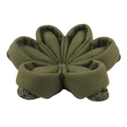 Japanese Buddhist Orin Bell Singing Bowl Fabric Pillow Green Flower Beads BA613