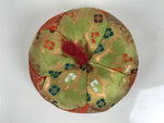 Japanese Buddhist Orin Bell Singing Bowl Fabric Pillow Kikko Green Orange BA886