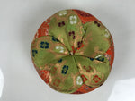 Japanese Buddhist Orin Bell Singing Bowl Fabric Pillow Kikko Green Orange BA886