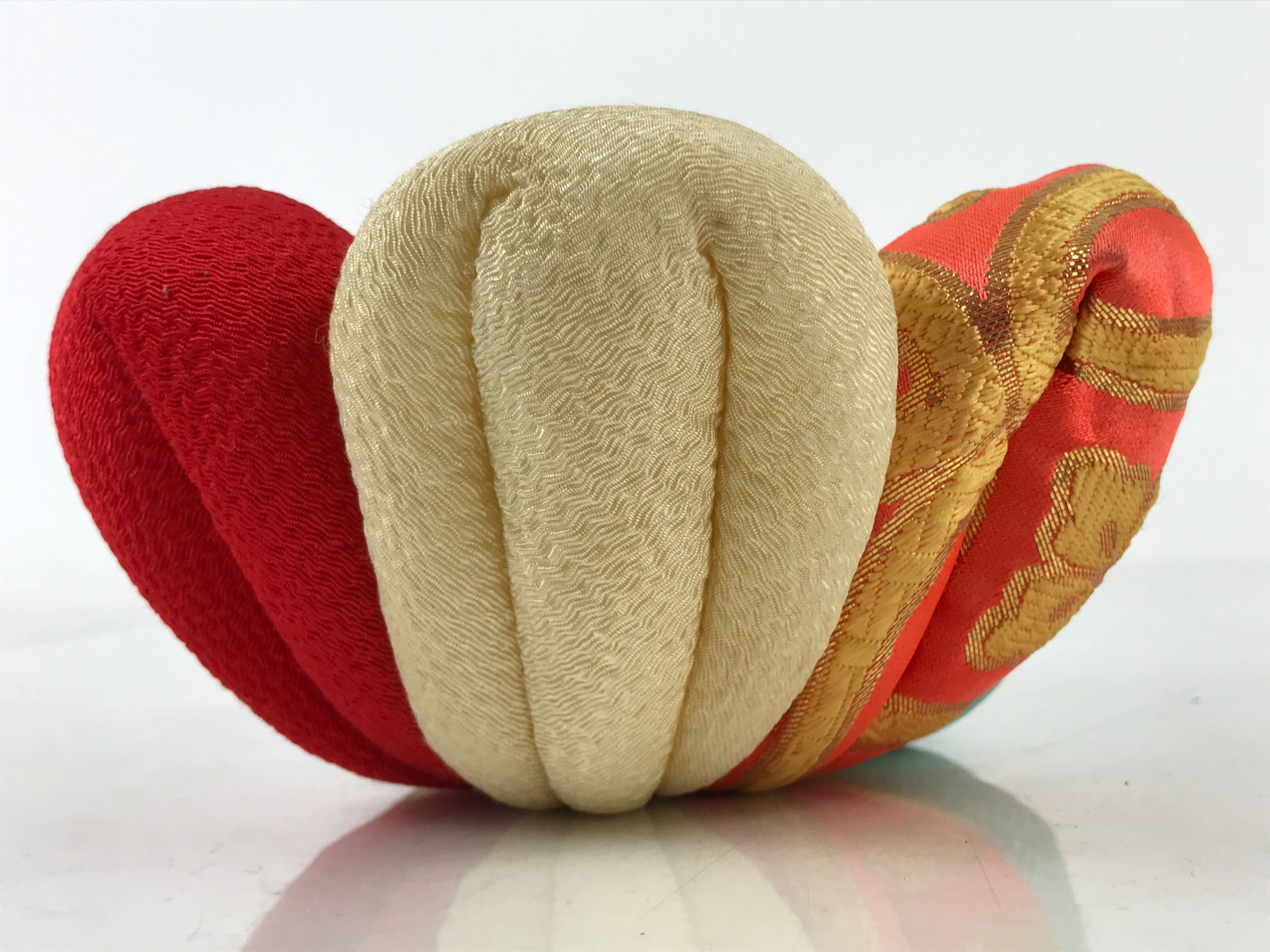 Japanese Buddhist Orin Bell Singing Bowl Fabric Pillow Multicolor Chirimen BA545